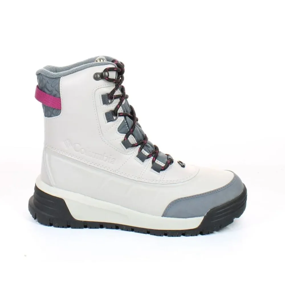 Columbia White Gray Black Winter Rain Boots with Pink Accent